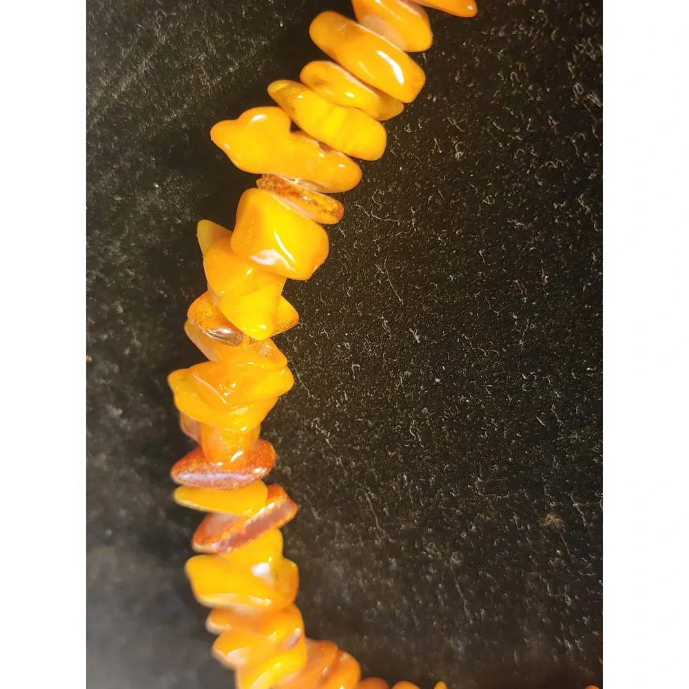 Vintage Natural Baltic Amber Chip Necklace Honey Butterscotch 24